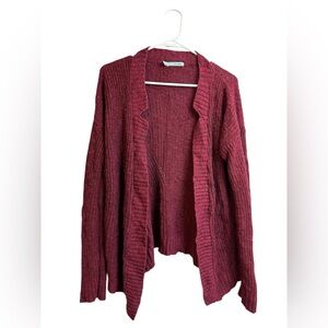 Maurices Maroon Open-Front Cardigan